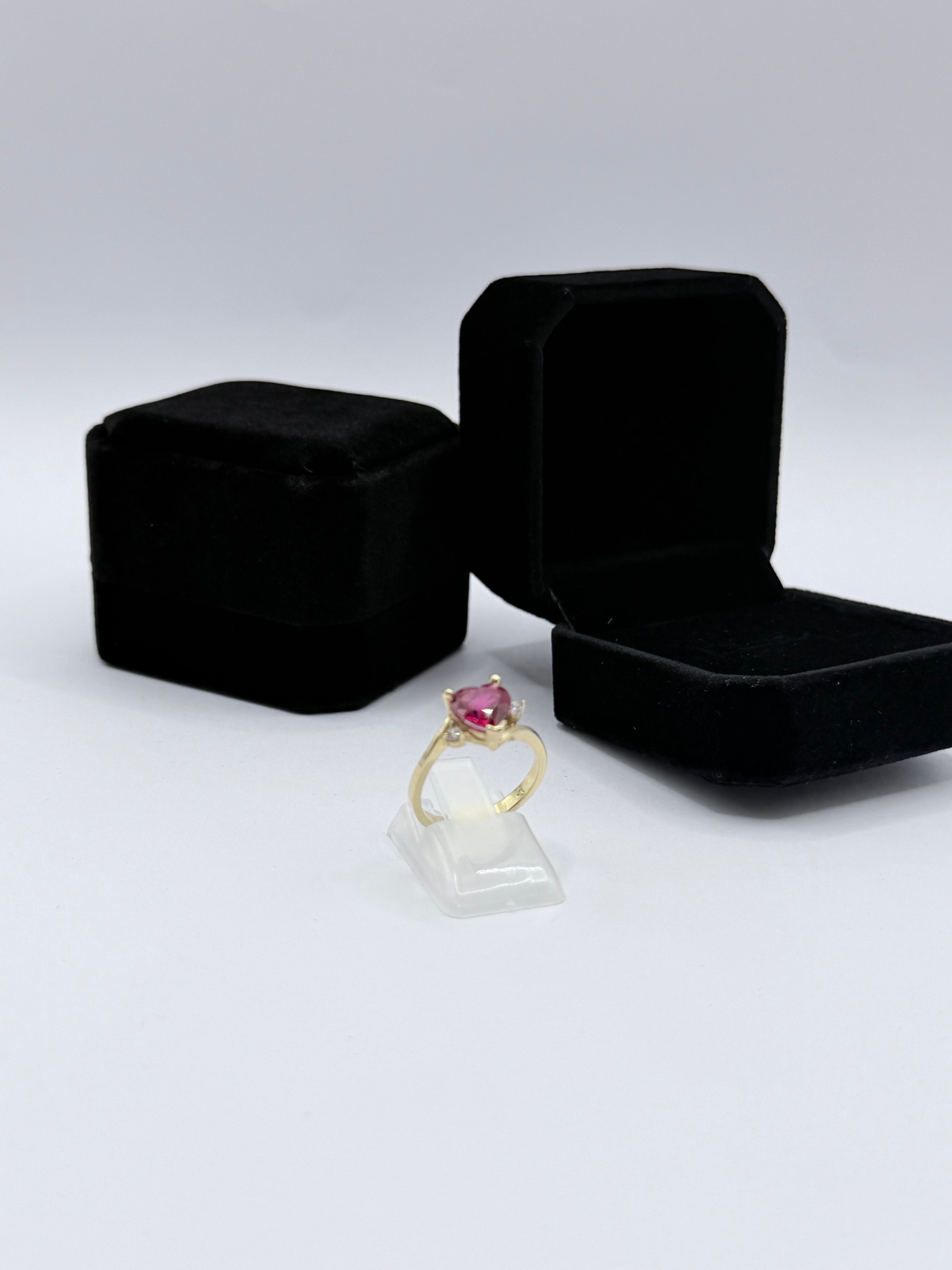 Red Heart Stone Ring