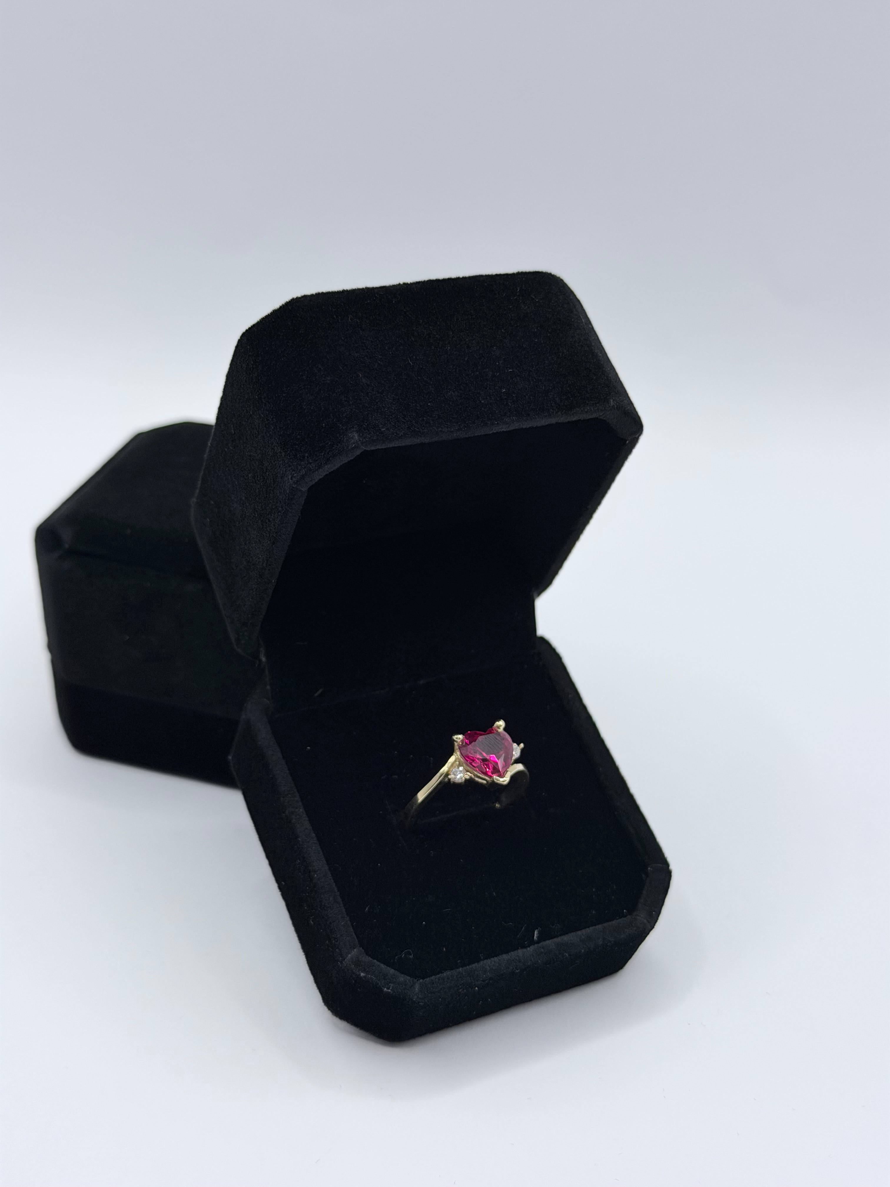 Red Heart Stone Ring