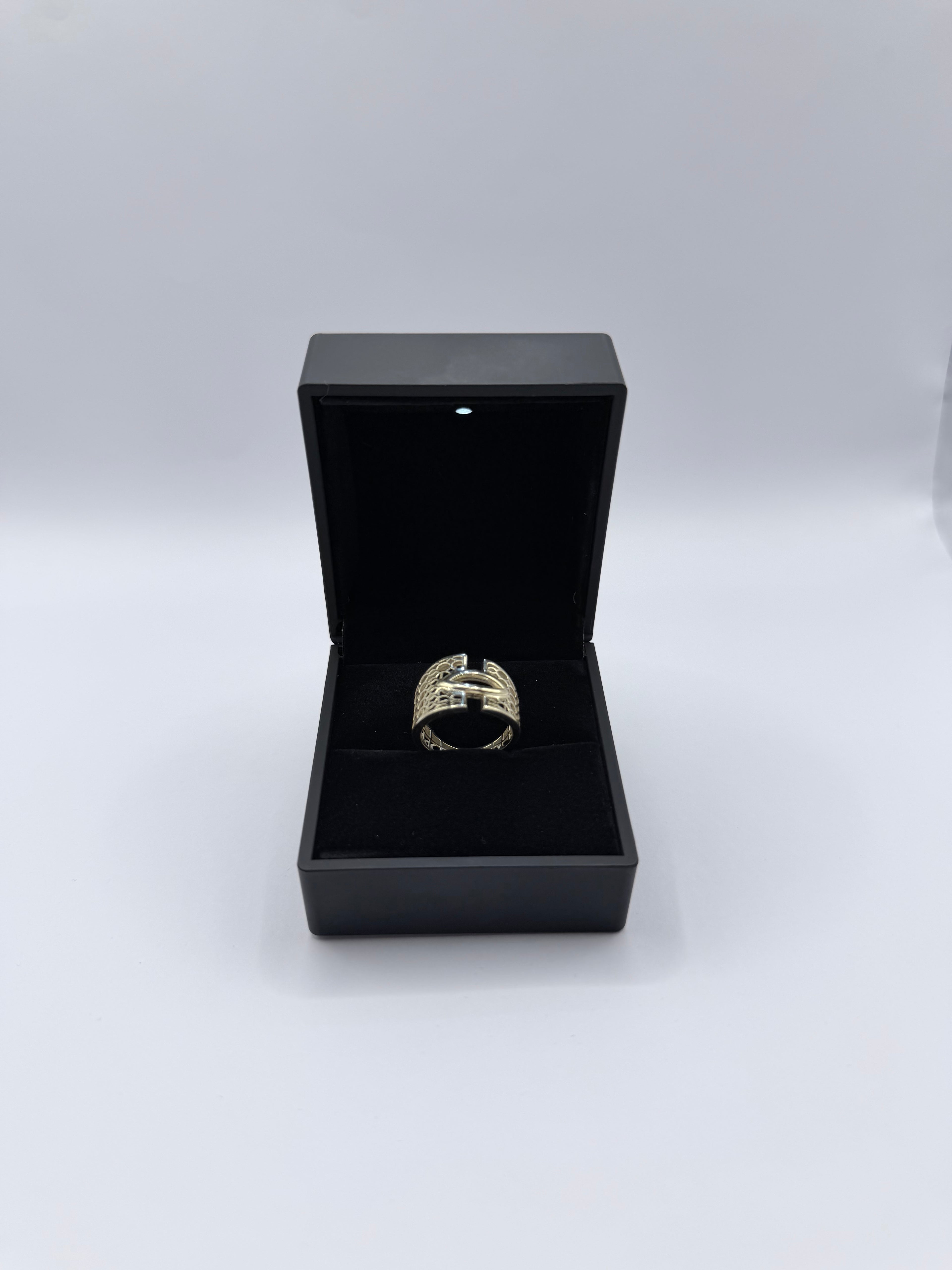 Openwork Geometric Design Ring