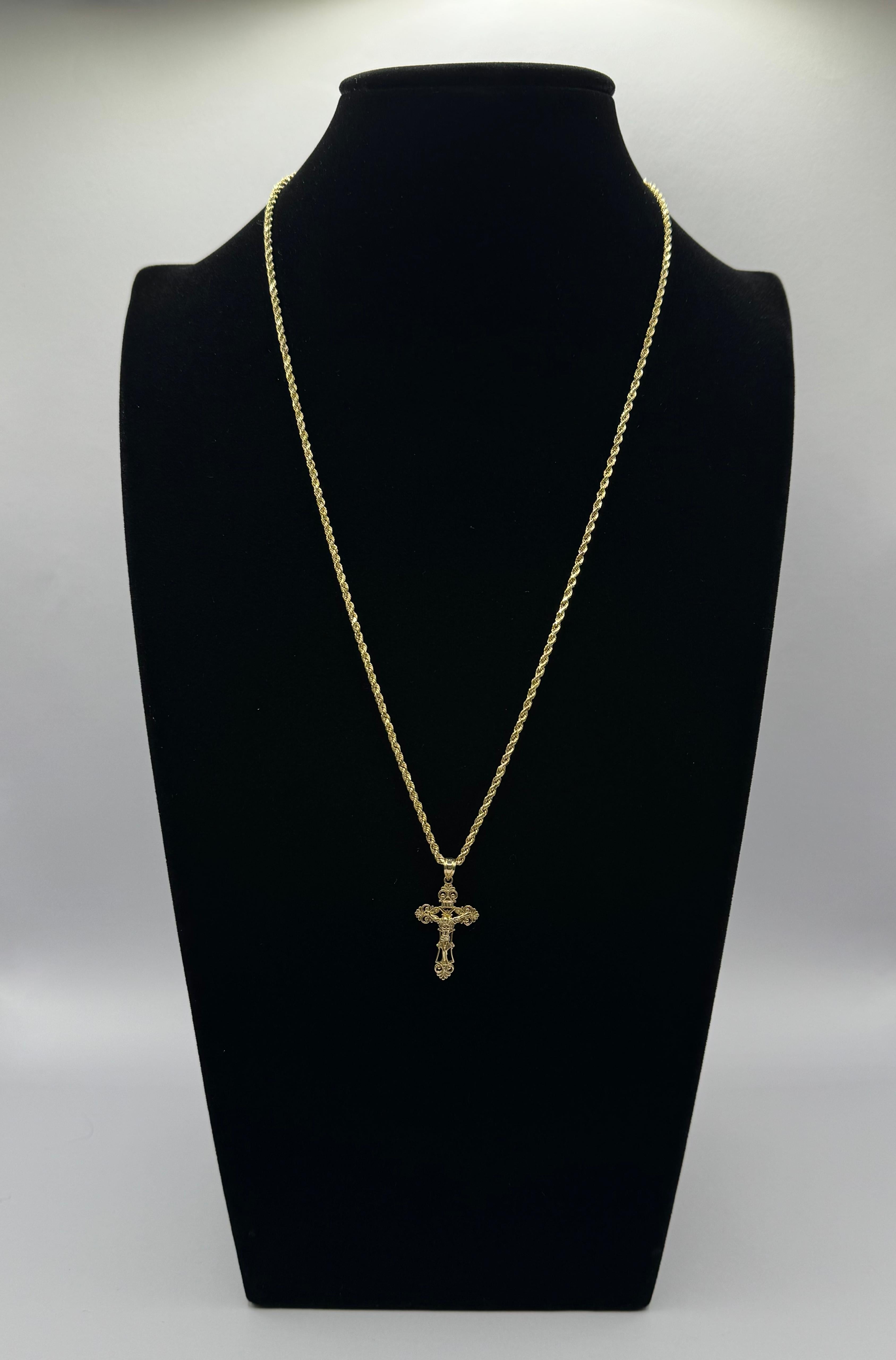 Cross with Christ Rope Chain