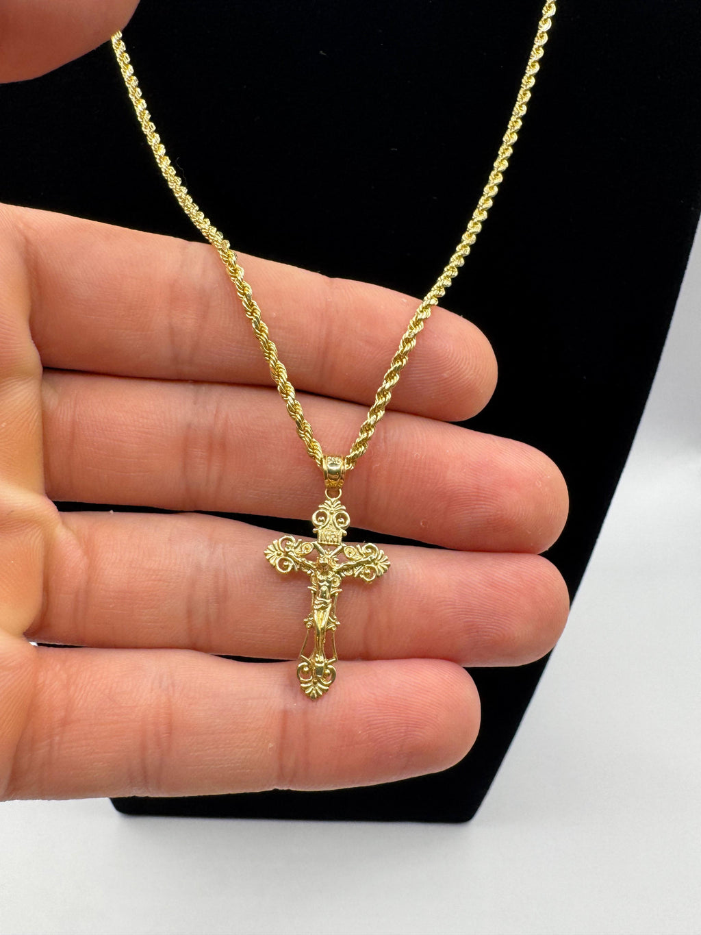 Cross with Christ Rope Chain