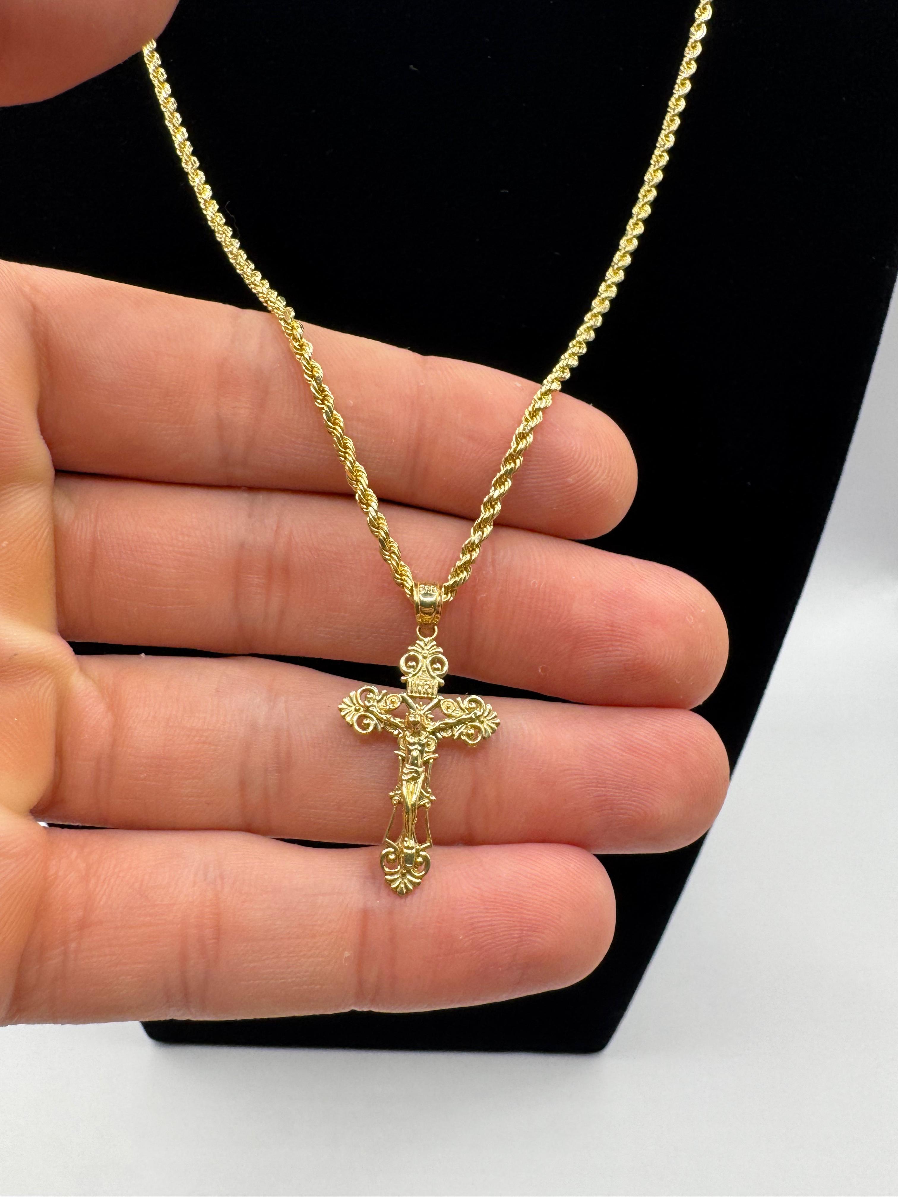 Cross with Christ Rope Chain