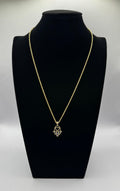 Hand of Fatima with White and Blue Stones Rope Chain