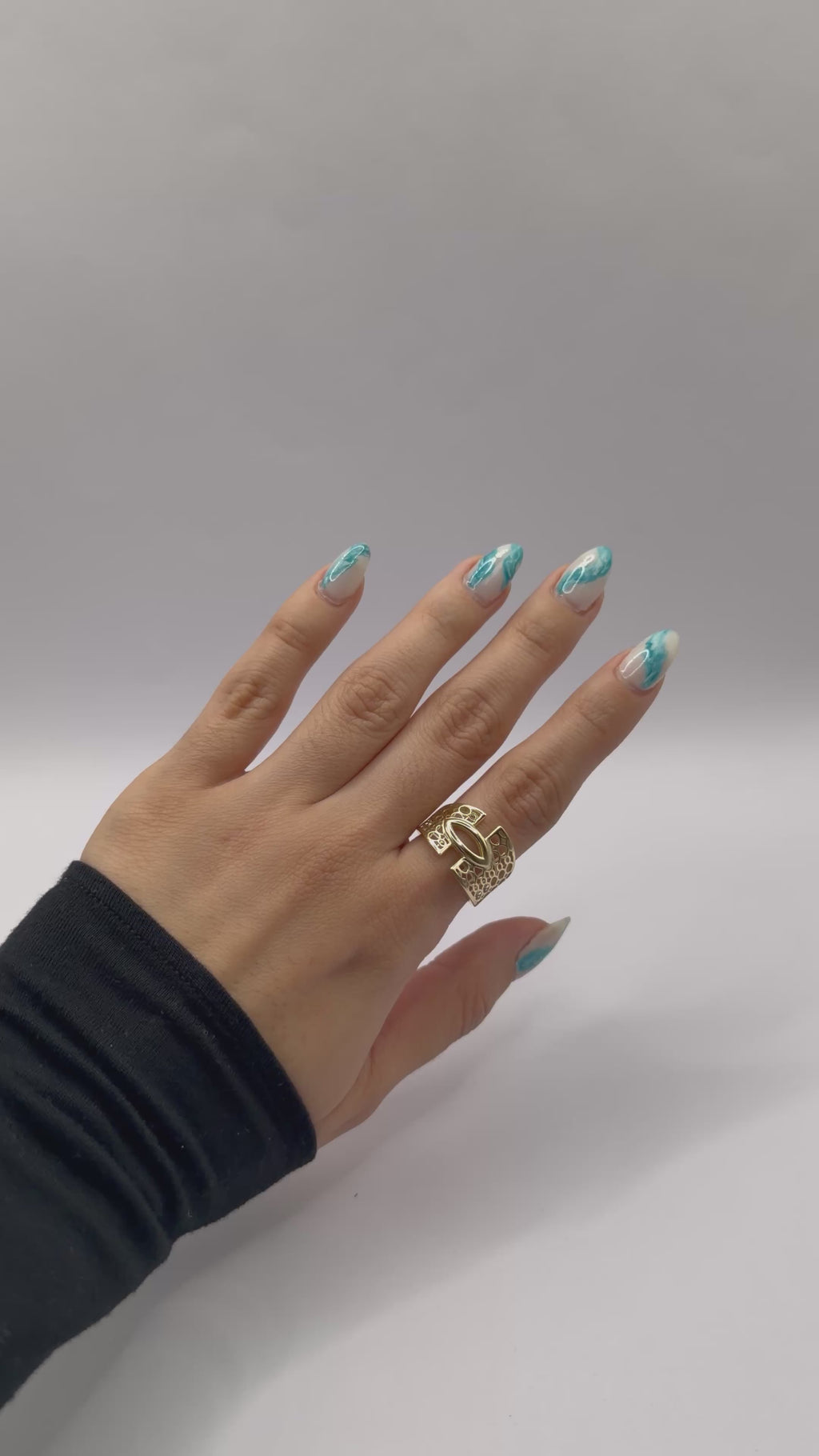 Openwork Geometric Design Ring