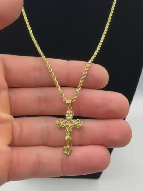 Cross with Christ Rope Chain